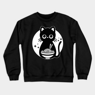 kawaii vintage style japenese ramen cat Crewneck Sweatshirt